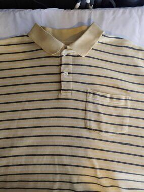 Covington | Yellow Blue & White Stripe Polo Shirt | Large 42-44 | Like New